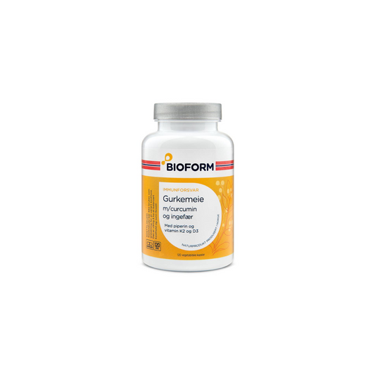 Gurkemeie med Curcumin, Ingefær, Vitamin K2 og D3 – 120 kapsler