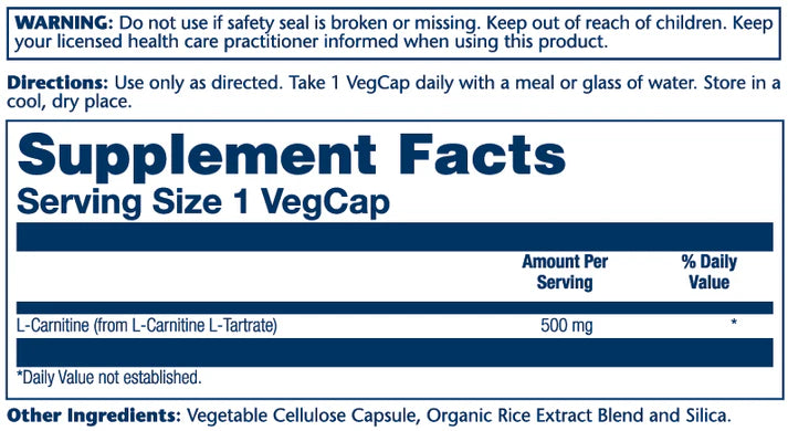 L-Carnitine 500mg 30 kapsler