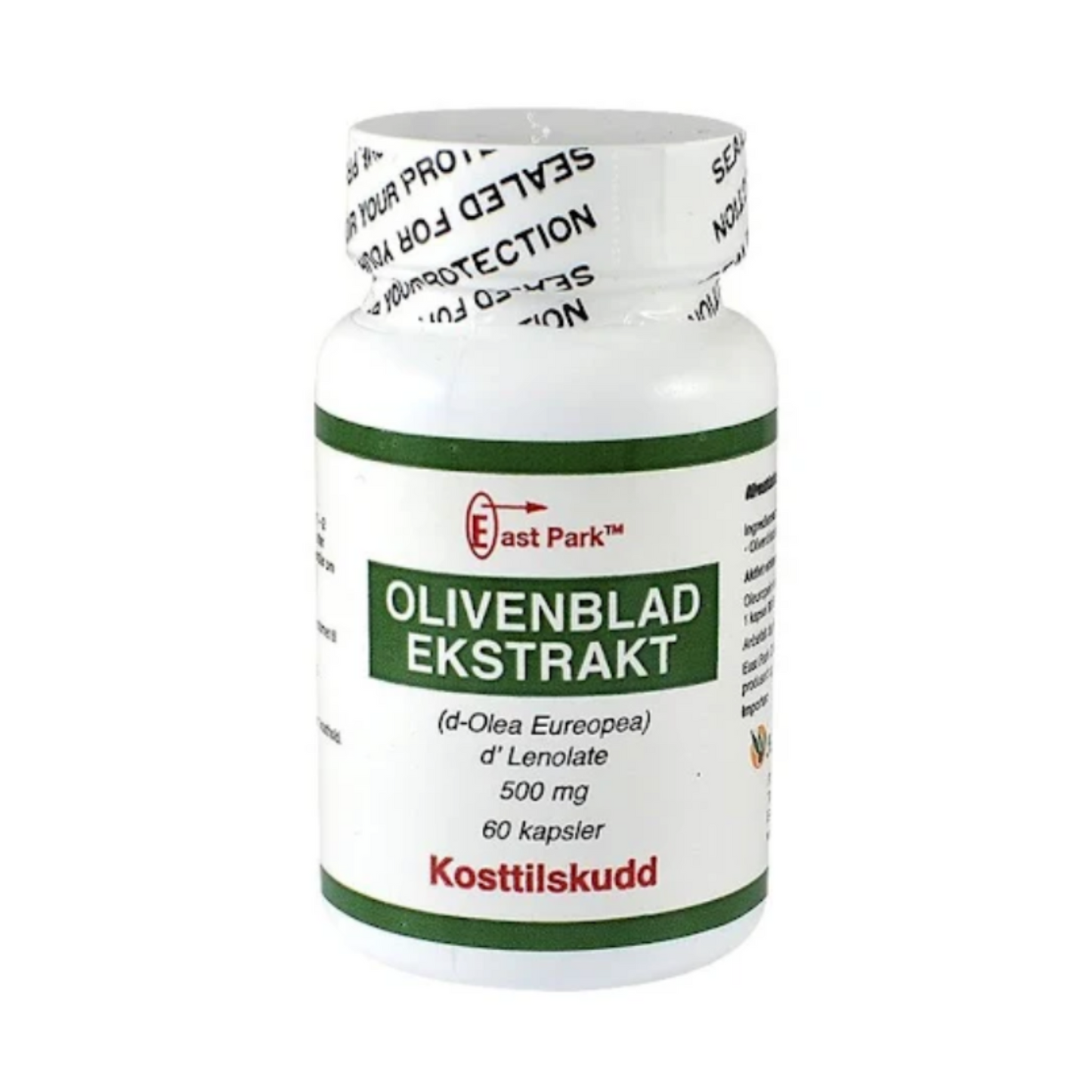 Olivenbladekstrakt 500 mg 60 kapsler