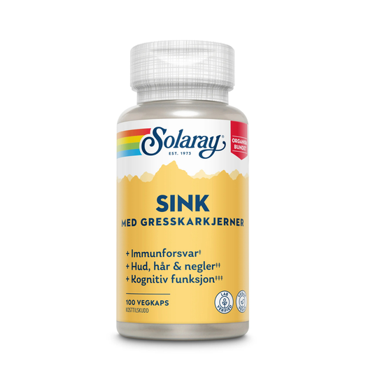 Solaray Sink 14 mg med gresskarkjerner – 100 kapsler