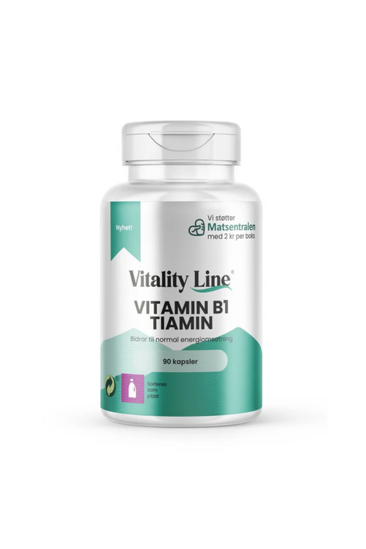 Vitality Line Vitamin B1 – Tiamin 90 kapsler
