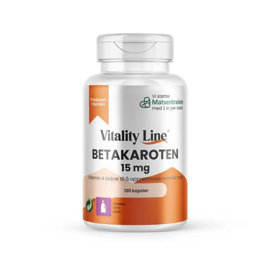 Vitality Line Betakaroten 15 mg 60 kapsler