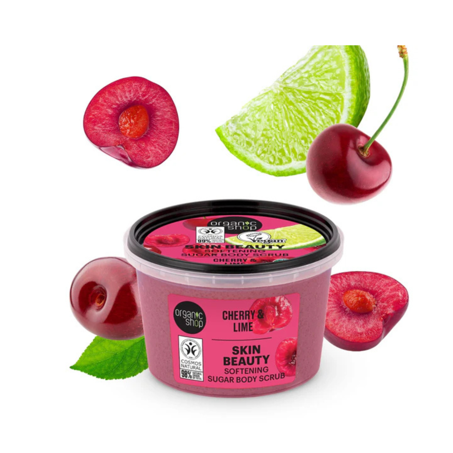 Organic Shop Skin Beauty Softening Sugar Body Scrub Cherry & Lime