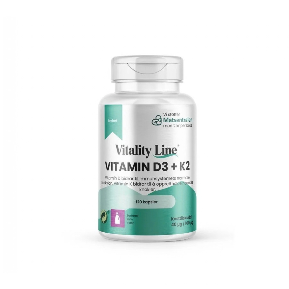 Vitality Line D3 & K2 – 120 kapsler