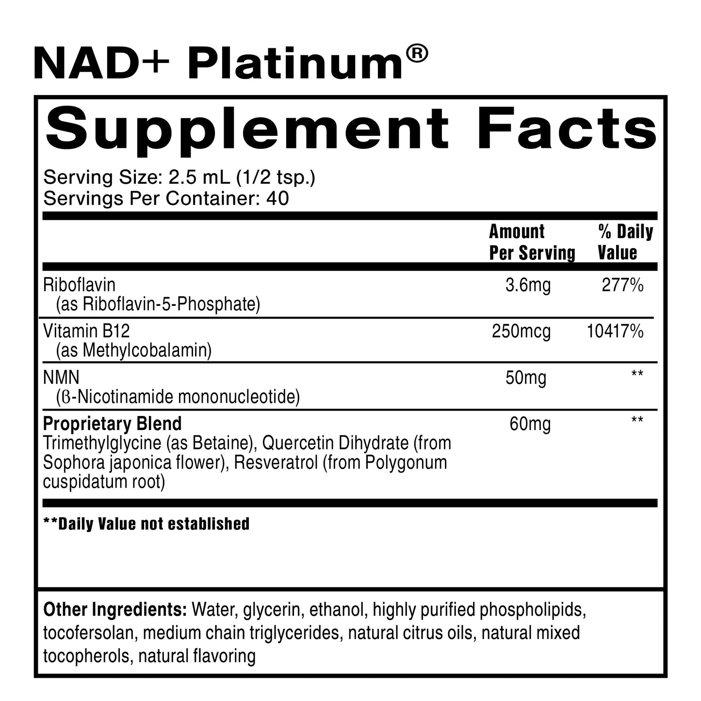 NAD+ Platinum 100 ml