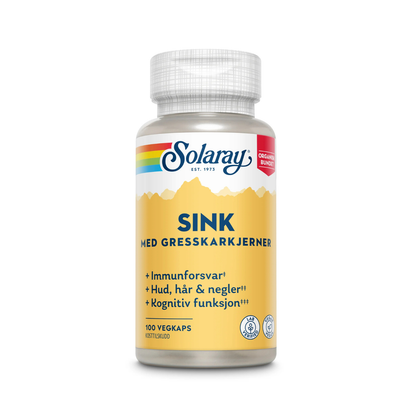 Solaray Sink 14 mg med gresskarkjerner – 100 kapsler