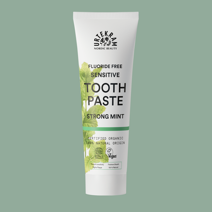 Tannkrem – Sensitive Strong Mint uten fluor 75 ml