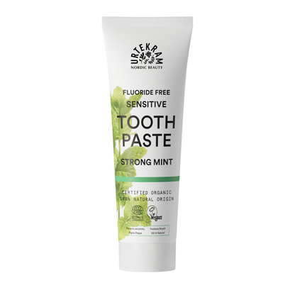 Tannkrem – Sensitive Strong Mint uten fluor 75 ml