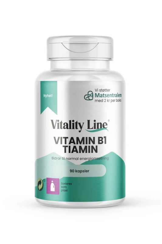 Vitality Line Vitamin B1 – Tiamin 90 kapsler