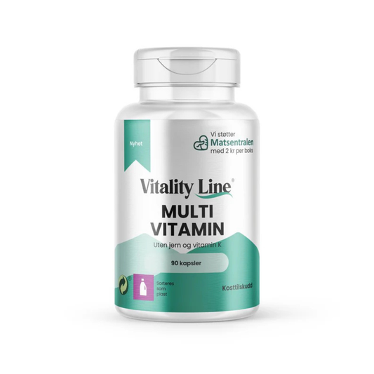 Vitality Line Multivitamin uten jern og vitamin K – 90 kapsler